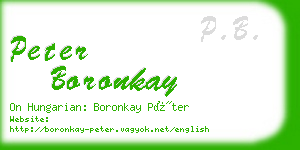 peter boronkay business card